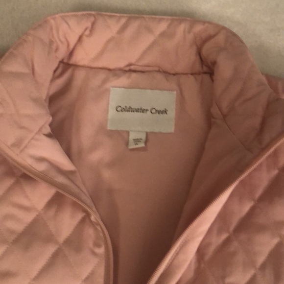 Pretty light pink, half-zip quilted pullover from Coldwater Creek w zip pockets - Picture 7 of 12
